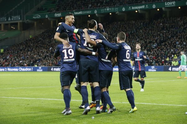 Paris Saint Germain le ganó  a Saint Étienne y se encamina a un nuevo título
