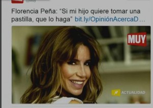 Salvaje ataque mediático a Florencia Peña tweet