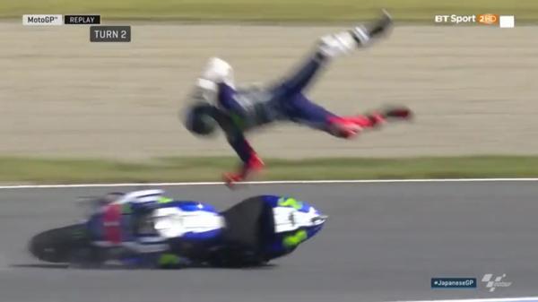 Dura caída de Jorge Lorenzo en el Moto GP de Japón